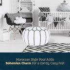 Marrakesh Gallery Genuine Leather Round Pouf Unstuffed - Image 3
