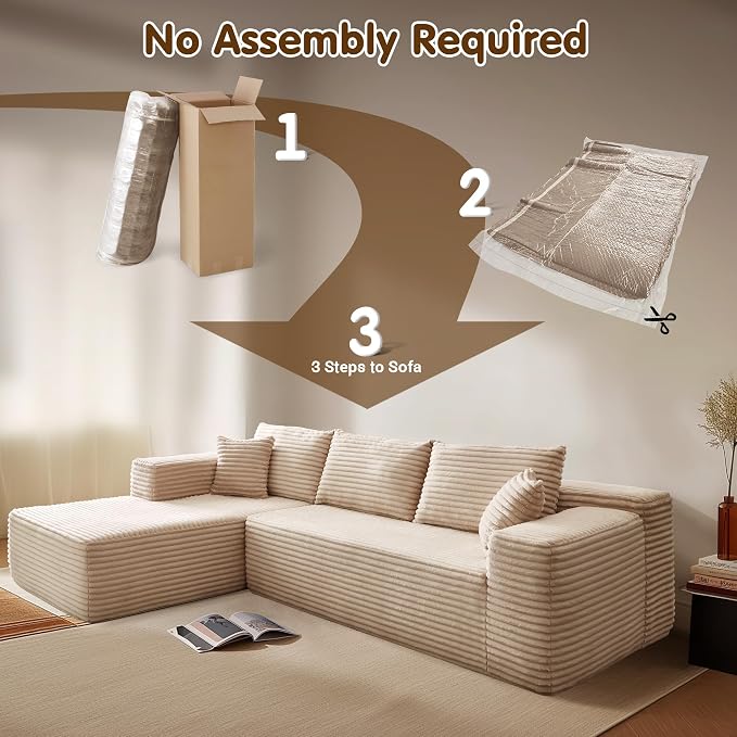 ovios 104" Cloud Boneless Couch - Image 4
