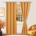 Blackout Curtains for Bedroom, 52 x 84 Inches Long, Pumpkin Orange | Thermal by Hiasan