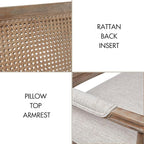 Madison Park Willshire Natural Rattan Settee, Upholstered Seat - Image 4
