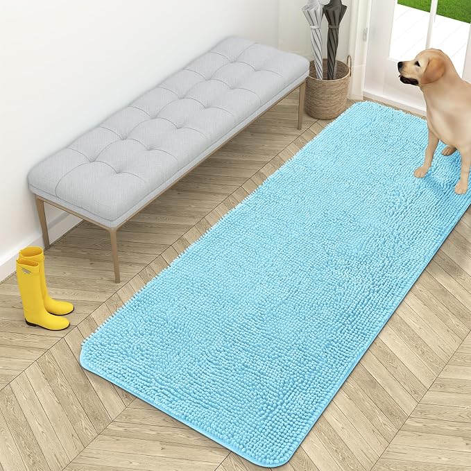 OLANLY Dog Door Mat for Muddy Paws 59x24, Super Absorbent Chenille Mud Mat | by OLANLY