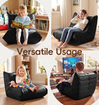 Hobestluk Small Bean Bag Chair Lazy Floor Sofa, Memory Foam Fireside Sofa - Image 5