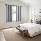 MIULEE Blackout Curtains for Bedroom 2 Panels 40 x 45 Inch Long Light Grey | - Image 6
