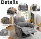 Oversized Glider Rocker Recliner, Chenille Rocking Nursery Chair - Image 7