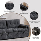 Convertible Sleeper Sofa Bed, 86 Inch Chenille Pull Out Couch - Image 3