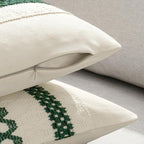 MIULEE Set of 2 Dark Green Boho Decorative Lumbar Pillow Covers 12x20 Inch | - Image 5