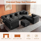 MONVANE Modular Sectional Sofa, Oversized 8 Seat Convertible U Shaped Couch - Image 3