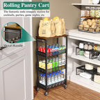 OKZEST Utility Slim Storage Cart, 4-Tier Narrow Bathroom Organizer and Storage - Image 8
