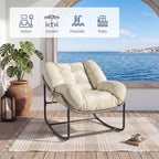 GarveeLife Outdoor Lazy Rocking Chair, Single Metal Rocker - Image 4