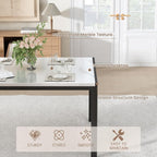 Recaceik Dining Table Set for 4, Modern 5 Piece Dining Table Set Faux Marble - Image 4