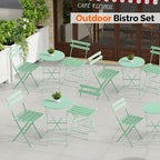 VINGLI Outdoor Folding Bistro Table and Chairs Set of 2, 3-Piece Bistro Set - Image 7