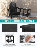 SERWALL 2-Tier HDPE Outdoor Side Tables Set of 2, Weatherproof Rectangular - Image 4