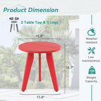 HDPS Outdoor Side Table, Small Round Side Table Weather-Resistant, Outdoor Side - Image 3
