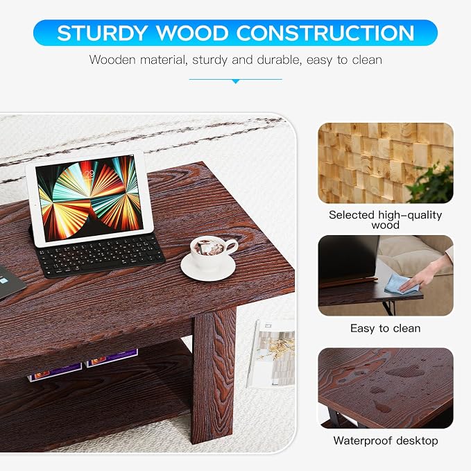 FDW 39 inch Lift Top Coffee Table - Image 8