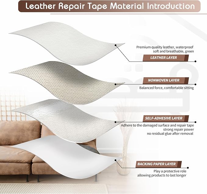 KING MOUNTAIN Leather Repair Patch, 2 Packs 9 x 11 Inches self Adhesive Leather - Image 3