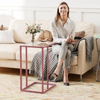 C Shaped End Table Set of 2, Small Side Couch Sofa Tables - Image 6