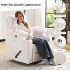 Swivel Rocker Recliner with Adjustable Armrests, Rocking Nursery Chair with - Image 6