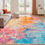 Rugflix 8x10 Area Rugs for Living Room, Washable Colorful Rainbow Large Rug | by RugflixAreaRugs