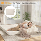 COMAX Convertible Sofa Bed, Folding Floor Couch Corduroy Fold Out Couch Bed - Image 4