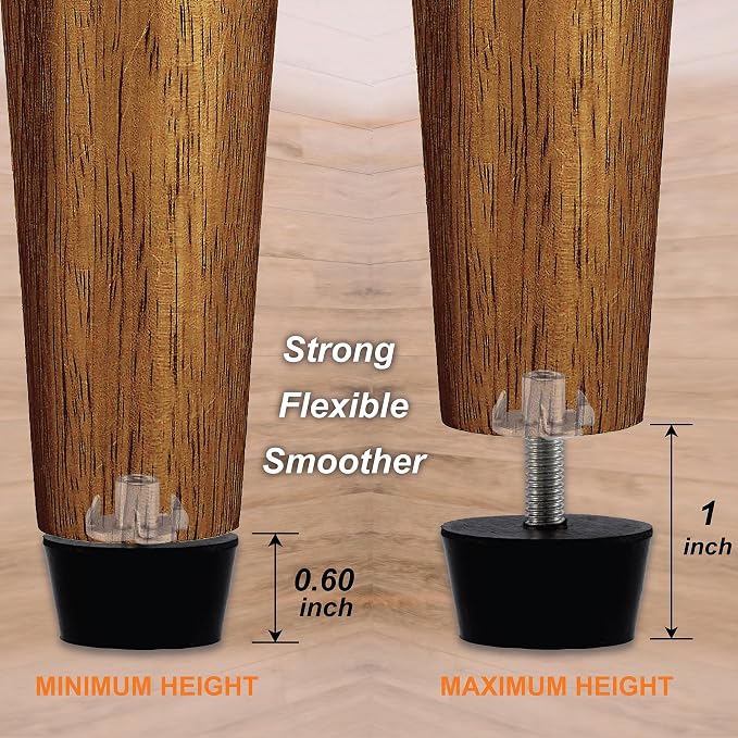 NEWBYTEK M6 Thread Furniture Feet Levelers, Floor Protection Feet Glides - Image 3