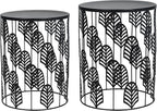 Homebeez Nesting End Tables Set of 2, Round Black Side Table by Homebeez