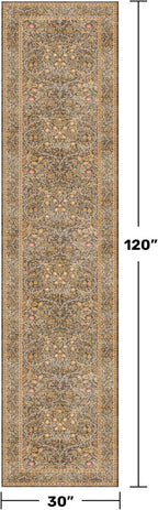 Brown 2'6" x 10' Hallway Runner Rug Non Slip - Image 2