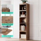 LINSY HOME 5-Shelf Bookcase, Narrow Bookshelves Floor Standing Display Storage - Image 5