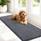 OLANLY Front Door Mat 47x17, Waterproof Heavy-Duty Indoor Outdoor Doormat | Grey by OLANLY