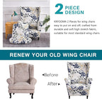 KRFOONN Wingback Chair Covers Slipcovers 2 Piece Stretch Wing Chair Covers - Image 4