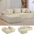 105'' Modular L-Shaped Boneless Sectional, Corduroy Deep Seat Cloud Sectional by WENTUM