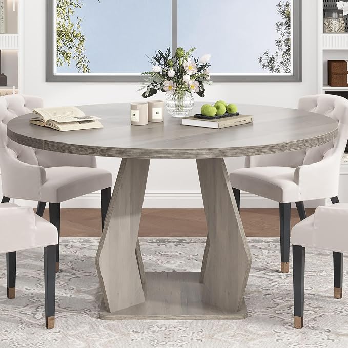 IBF Round Dining Table, Farmhouse Pedestal Dining Tables - Image 3