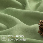 Sage Green Linen Curtains for Small Windows 45 Inch Length 2 Panels | Soft - Image 2