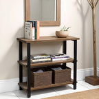 Alaterre Furniture Pomona Living Room 3-Tier Solid Wood Under-Window Bookshelf - Image 5
