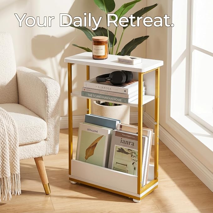 Narrow Side Table, 3-Tier Slim End Table - Image 4