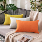 MIULEE Pack of 2 Decorative Outdoor Solid Waterproof Throw Pillow Covers Faux - Image 7
