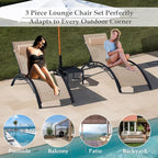 EROMMY Outdoor Chaise Lounge Set of 3, Reclining Patio Chairs - Image 7