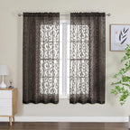 Furman Chocolate Sheer Curtains 63 inch Length - Image 2
