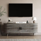 55 inch TV Stand with Power Outlet, Fluted Entertainment Center by Unknown