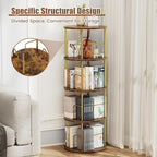ALLSTAND Rotating Bookshelf, 4 Tier Spinning Bookshelf Tower, 360° Display - Image 3