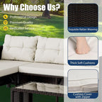 Vongrasig 3 Piece Patio Furniture Sets, All-Weather PE Wicker Outdoor Sofa - Image 4