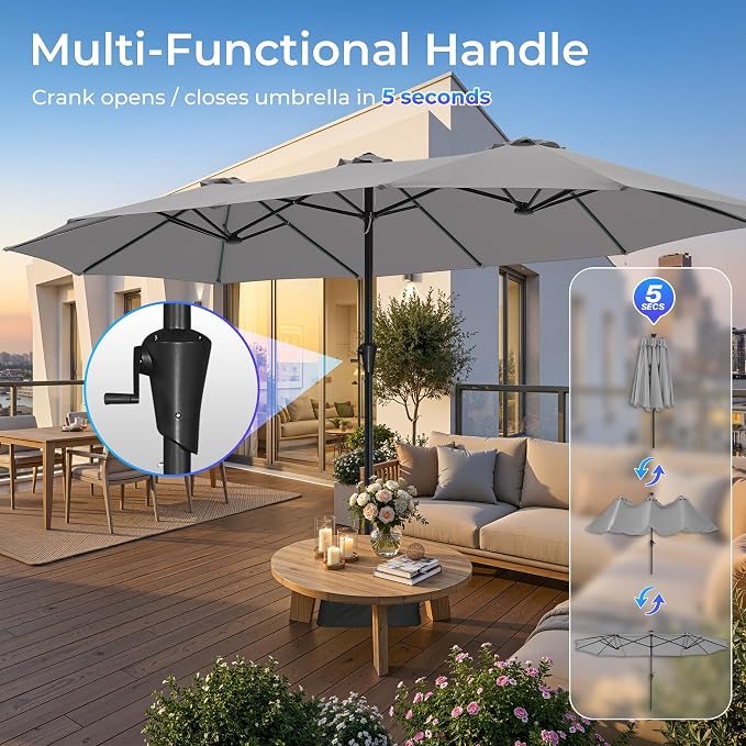 SUPERJARE 15FT Outdoor Patio Umbrella - Image 6