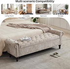 SOFTHION Storage Bench for Bedroom, Upholstered Chenille Storage Ottoman - Image 8