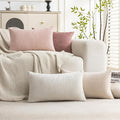 Set of 4 Soft Textured Decorative Throw Pillow Covers 12X20 Inch Cozy Farmhouse by Cozoomy