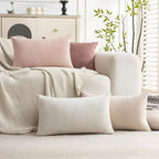 Set of 4 Soft Textured Decorative Throw Pillow Covers 12X20 Inch Cozy Farmhouse by Cozoomy