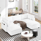 Vesgantti 109" U Shaped Cloud Sectional Sofa, Comfy Corduroy Upholstered by Vesgantti