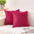Pack of 2 Corduroy Decorative Throw Pillow Covers 20x20 Inch, Rose Red | Fall by Unknown