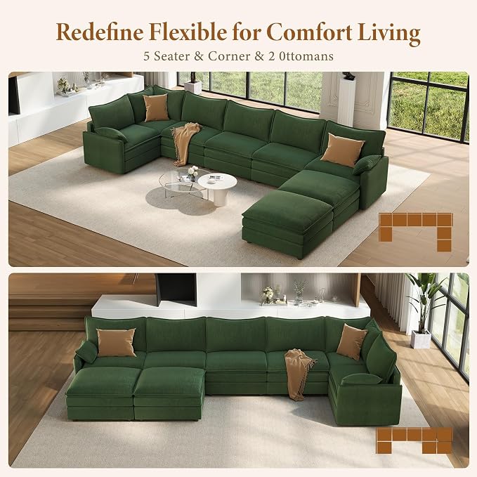 Vesgantti Large Modular Sectional Sofa, Big Comfy Cloud Couch - Image 7