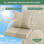 Summsun Patio Chair Cushions Set of 2, Faux Linen Outdoor Furniture Cushions - Image 3