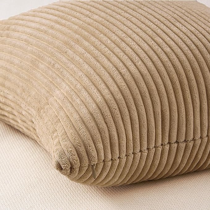Topfinel Beige Brown Gradient Farmhouse Pillow Case 24x24 Decorative Pillow - Image 7