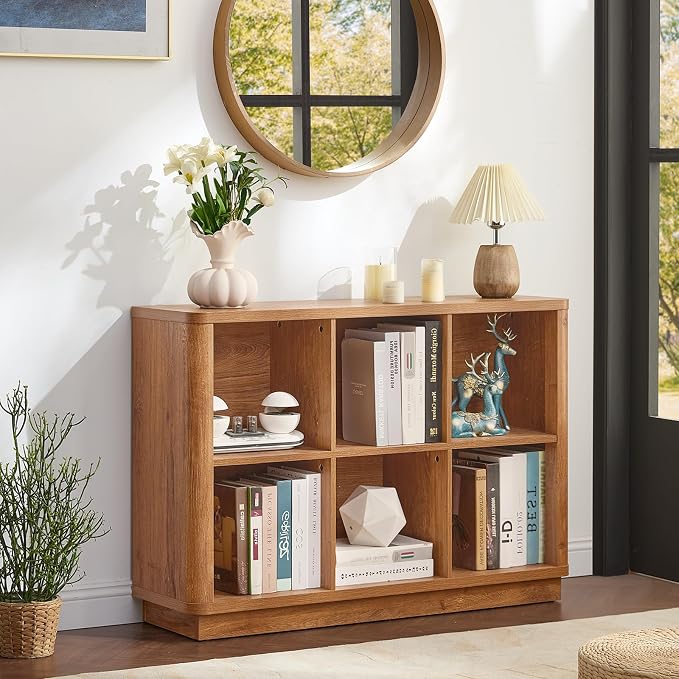 Joaxswe 6 Cube Storage Book Shelf, Floor Standing 2-Tier Wooden Bookshelf - Image 5